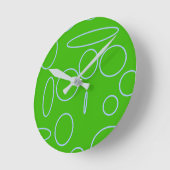 Grüne Kreise Runde Wanduhr (Winkel)