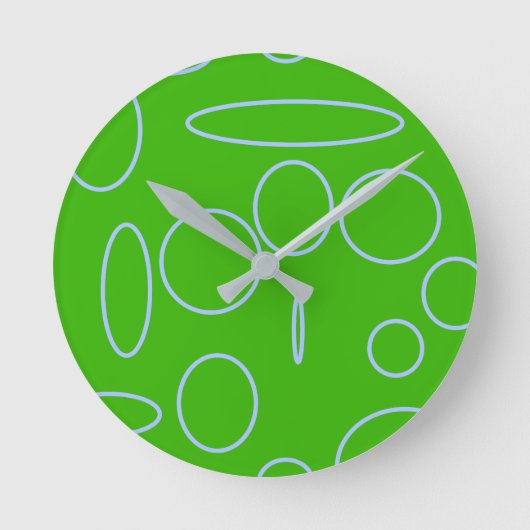 Grüne Kreise Runde Wanduhr (Vorderseite)