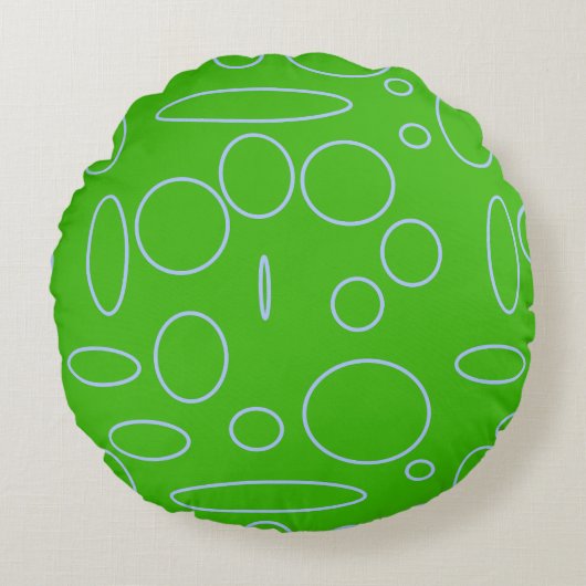 Grüne Kreise Rundes Kissen (Vorderseite)