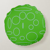Grüne Kreise Rundes Kissen (Rückseite)