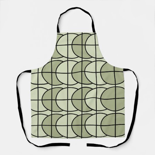 Grüne Kreise Streifen geometrisch Schürze (Vorderseite)