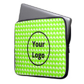 Grüne Kreisel weiß Laptopschutzhülle (Vorderseite Links)