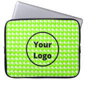 Grüne Kreisel weiß Laptopschutzhülle (Vorderseite)