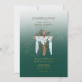 Grüne Kreuzkatholische Hochzeit der Hochzeit Einladung (Vorderseite)