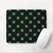 Grüne Kreuzstiche auf schwarz Mousepad (Mit Mouse)