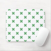Grüne Kreuzstiche auf Weiß Mousepad (Mit Mouse)