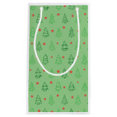 GRÜNE KRISTMAS BÄUME UND ROTE STERNDESIGN KLEINE GESCHENKTÜTE (Vorderseite)