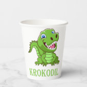 grüne Krokodil Pappbecher (Rückseite)