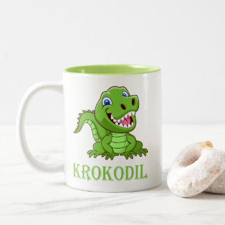 grüne Krokodil Zweifarbige Tasse