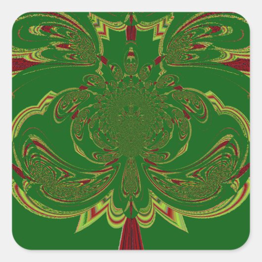 Grüne Krone Quadratischer Aufkleber (Vorderseite)