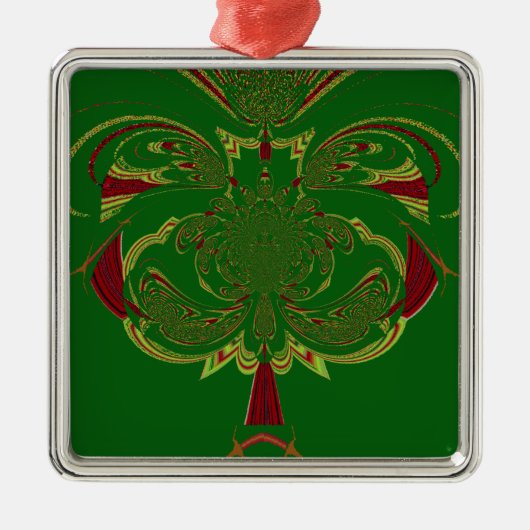 Grüne Krone Silbernes Ornament (Vorne)