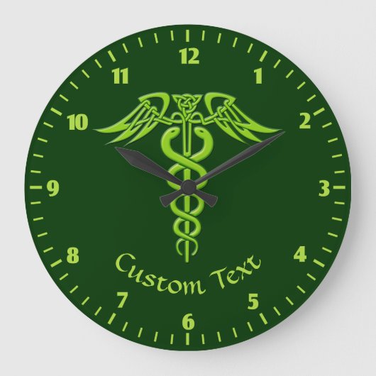 Grüne Kronen Große Wanduhr (Vorderseite)