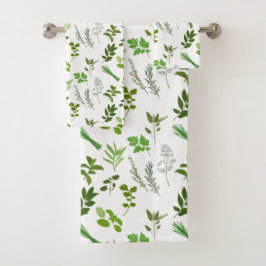 Grüne Küche Kulturelle Kräutergarten Badhandtuch Set