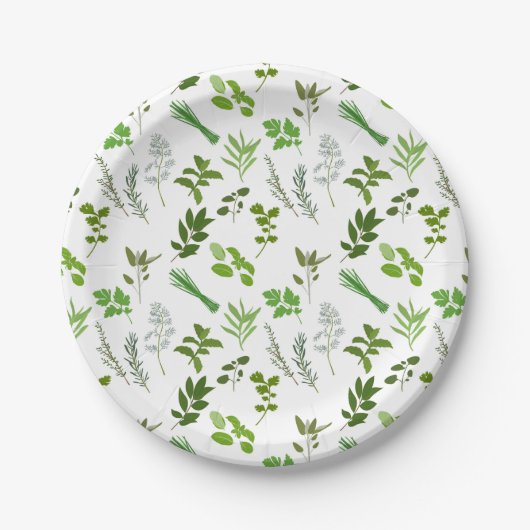 Grüne Küche Kulturelle Kräutergarten Pappteller (Vorderseite)
