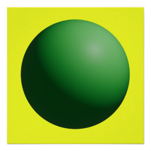 Grüne Kugel auf Gelb  Poster