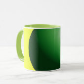 Grüne Kugel auf Gelb Tasse (Vorderseite Links)