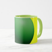 Grüne Kugel auf Gelb Tasse (VorderseiteRechts)
