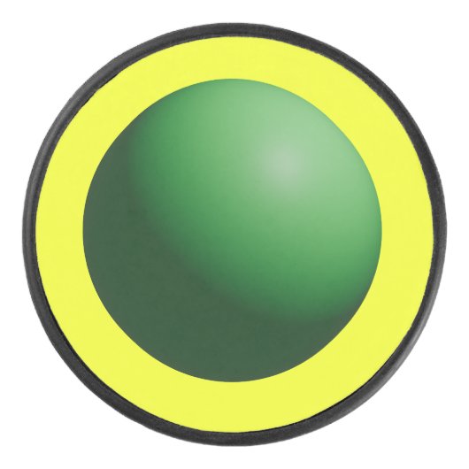 Grüne Kugel auf gelbem Puck (Vorderseite)