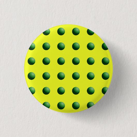 Grüne Kugeln auf Gelb Button (Vorderseite)