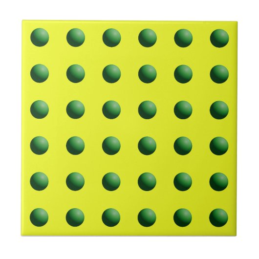 Grüne Kugeln auf Gelb Fliese (Vorderseite)