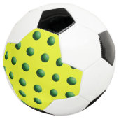 Grüne Kugeln auf Gelb Fußball (Dreiviertel)
