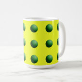 Grüne Kugeln auf Gelb Kaffeetasse (VorderseiteRechts)
