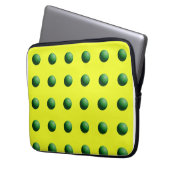 Grüne Kugeln auf Gelb Laptopschutzhülle (Vorderseite Links)