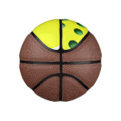Grüne Kugeln auf Gelb Mini Basketball (Rechts)