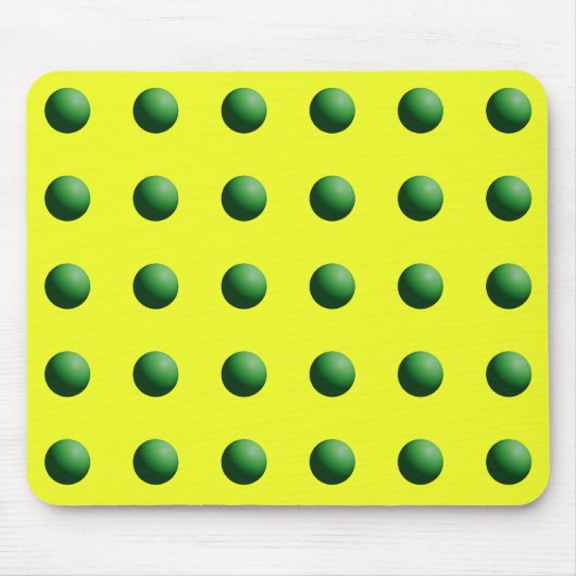 Grüne Kugeln auf Gelb Mousepad (Vorne)