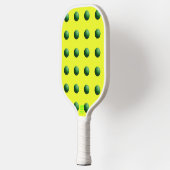 Grüne Kugeln auf Gelb Pickleball Schläger (Links)