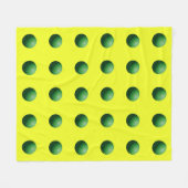 Grüne Kugeln auf gelber Fliesblanke Fleecedecke (Vorderseite (Horizontal))
