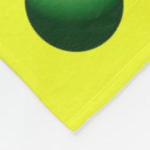 Grüne Kugeln auf gelber Fliesblanke Fleecedecke (Ecke)