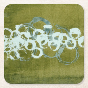 Grüne Kugeln I Rechteckiger Pappuntersetzer