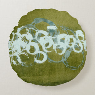 Grüne Kugeln I Rundes Kissen