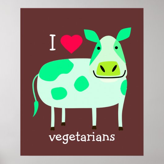 Grüne Kuh - Vegetarier Poster (Vorne)