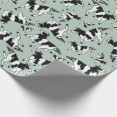 Grüne Kühe Geschenkpapier (Ecke)