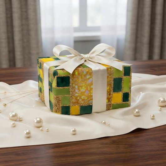 Grüne Kunstglitter-Verpackung Geschenkpapier