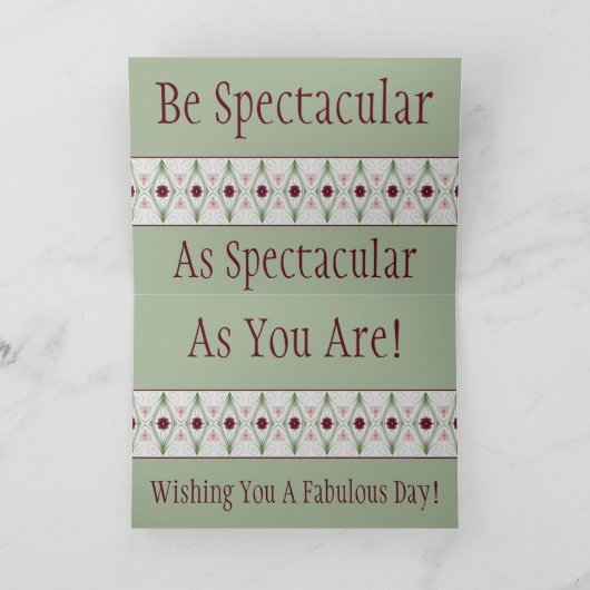 Grüne Künstlerische Blume Karte (Innenseite)