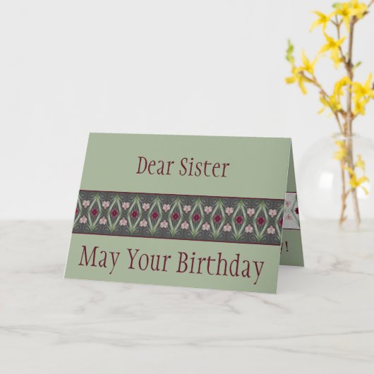 Grüne Künstlerische Blume Karte (Gelbe Blume)