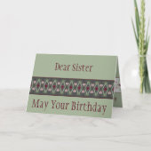 Grüne Künstlerische Blume Karte (Vorderseite)