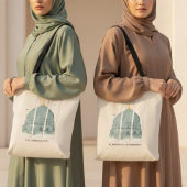 Grüne Kuppel Masjid an-Nabi Wasserfarbe Triptychon Tasche