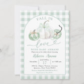 Grüne Kürbisgewächse in Liebe Kinderdusche Einladung (Vorderseite)