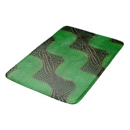 Grüne Kurve und klare Punkte im dunklen Hintergrun Badematte