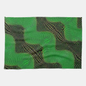 Grüne Kurve und klare Punkte im dunklen Hintergrun Geschirrtuch (Horizontal)