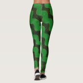 Grüne Kurve und klare Punkte im dunklen Hintergrun Leggings (Rückseite)