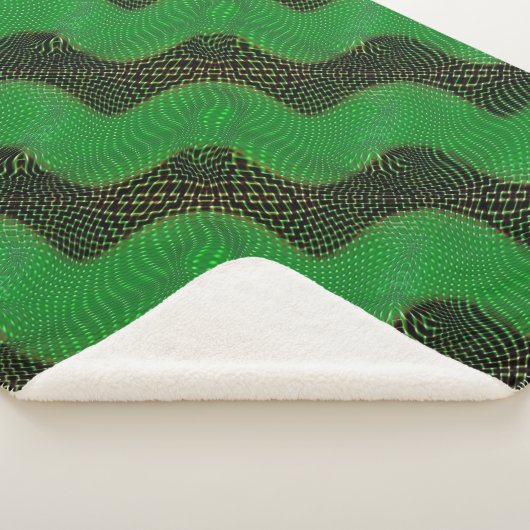 Grüne Kurve und klare Punkte im dunklen Hintergrun Sherpadecke (3/4)