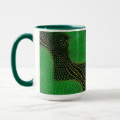 Grüne Kurve und klare Punkte im dunklen Hintergrun Tasse (Links)