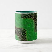 Grüne Kurve und klare Punkte im dunklen Hintergrun Tasse (Zentrum)