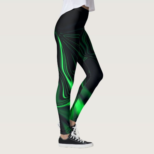 Grüne Kurven oder Abrundung im Fonds am dunkelsten Leggings (Rechts)