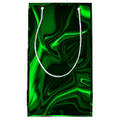 Grüne Kurven, vernickelt gefaltet, dunkler Hinterg Kleine Geschenktüte (Vorderseite)